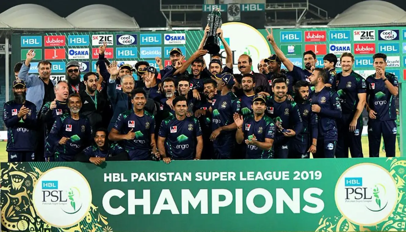 Quetta Gladiators with trophy